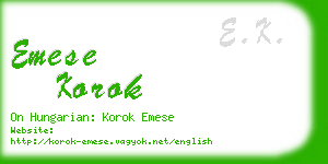 emese korok business card